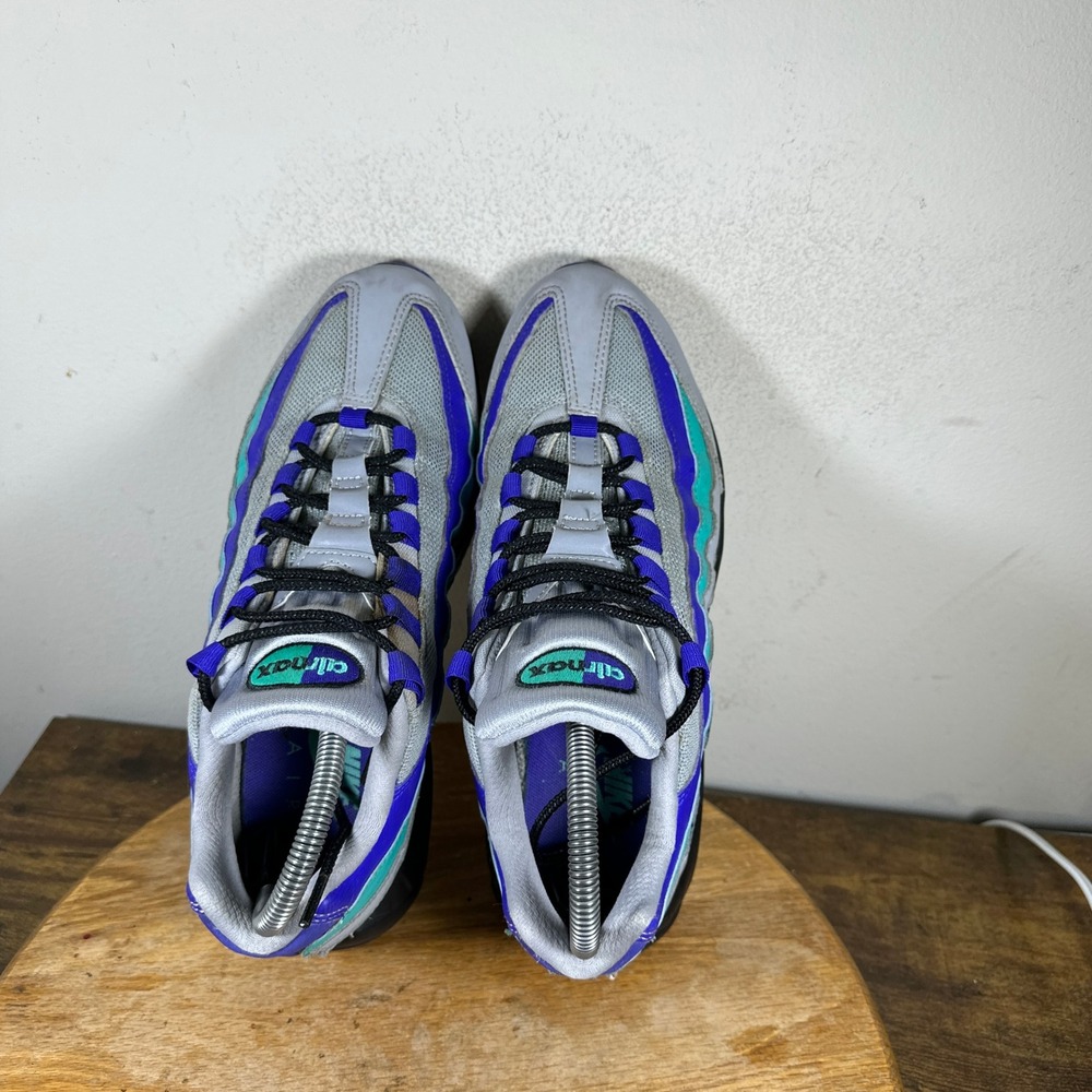 Nike Air Max 95 Mens Size 8 Gray Purple Teal Running Shoes AT2865-001 - Picture 5 of 10